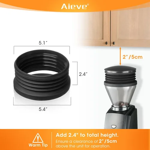 Miniatura 4 de Aieve Tolva de Café de Silicona Compatible con Molinillo Baratza Encore ESP/Virtuosa+ de Café, Reduce la Retención de Molienda de Café