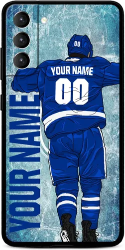 Miniatura 32 de Funda personalizada de hockey sobre hielo con nombre y número para Samsung Galaxy S22 S23 S21+ S20 Ultre S21 FE S10 S8 S9 Plus, silicona líquida