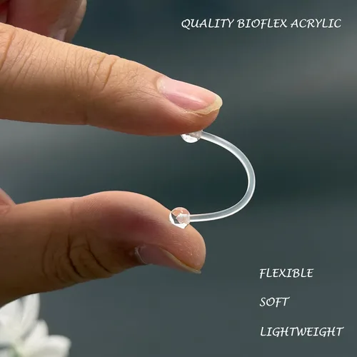 Miniatura 5 de 60 piezas de retenedores transparentes para cirugía, joyería de plástico Bioflex para pezón, lengua, nariz, tabique, cejas, cartílago, cartílago