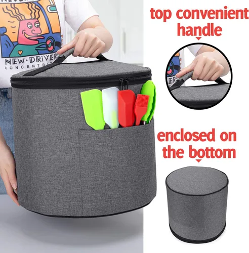 Miniatura 3 de Luxja Cubierta antipolvo compatible con olla instantánea de 6 cuartos de galón (incluida en la parte inferior), cubierta de cierre de cremallera