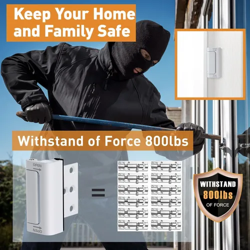 Miniatura 2 de Cerradura de refuerzo de seguridad para puerta doméstica, paquete de 1 cerradura de puerta delantera blanca mejorada para seguridad de niños que