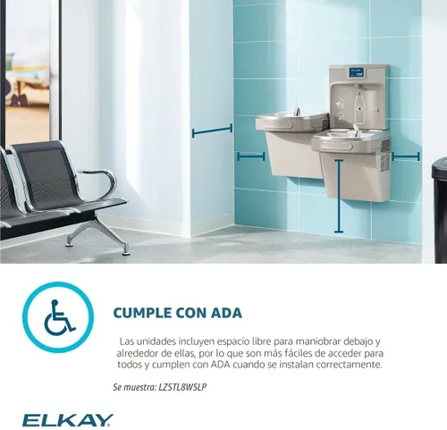 Miniatura 11 de Elkay LZS8WSSP Rellenador de Botella Mejorado & Enfriador ADA Individual Refrigerado de Acero Inoxidable de Alta Capacidad con Wrapper de Goteo