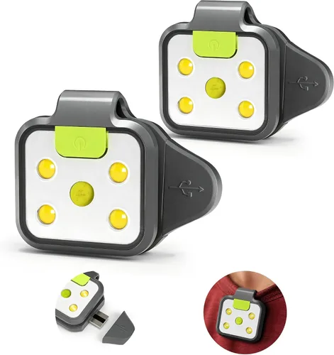HOKOILN Luces de correr nocturnas al aire libre, paquete de 2 luces LED para correr con batería recargable para camping, senderismo, correr, correr,