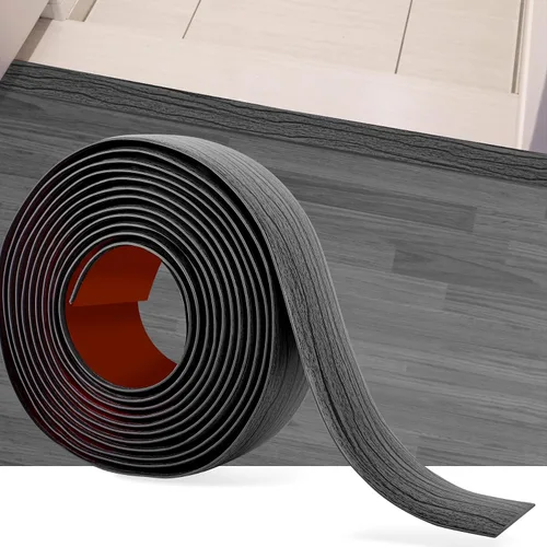 Miniatura 12 de Tira de transición de suelo de 5 pies, autoadhesiva, cubierta de vinilo, tira de transición divisora plana, diseño de grano de madera para huecos