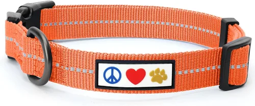 Miniatura 12 de Pawtitas - Collar reflectante para perro - Nombre y número de teléfono personalizados, ajustable para perros pequeños y cachorros - Morado Púrpura