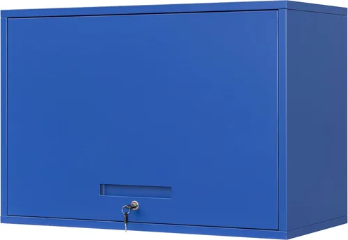 Miniatura 10 de Yizosh Armario de garaje de metal con puertas, armario de almacenamiento montado en la pared, gabinete de herramientas flotante para sótano, cocina