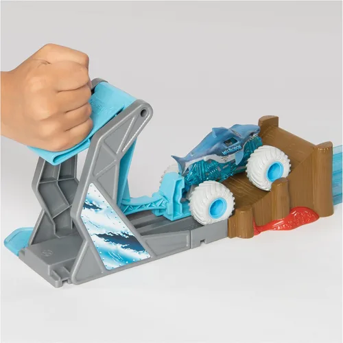 Miniatura 4 de Monster Jam, set de juego oficial de Megalodon Mayhem con camión monstruo fundido a presión exclusivo a escala 1:64