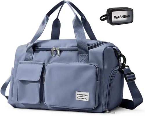 Miniatura 48 de Bolsa de Gimnasio Pequeña para Mujer, Bolsa de Lona de Viaje, Bolsa de Fin de Semana con Compartimento para Zapatos