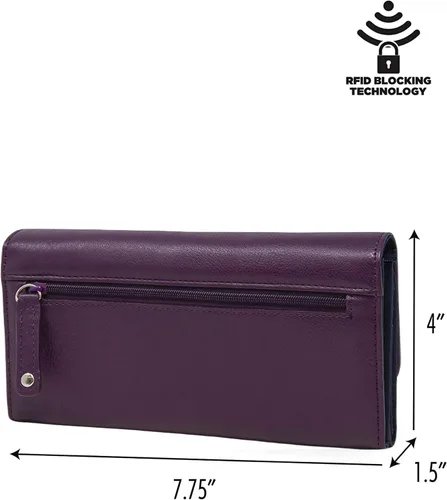 Miniatura 3 de Nautica Money Manager RFID - Cartera para mujer, Ciruela, cartera Rfid