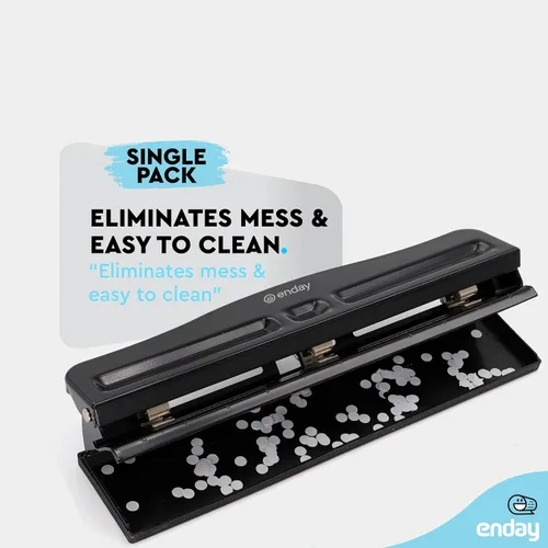 Miniatura 4 de Perforadora de 3 agujeros resistente, perforadora de agujeros de 3 anillos para carpeta, perforadora de papel ajustable de 10 hojas, perforadora