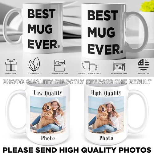 Miniatura 4 de Taza de café con foto personalizada, 11-15 onzas, taza personalizada con imagen, texto y nombre, regalos personalizados para novio, novia, mejor