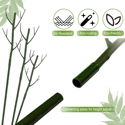 Miniatura 5 de Estacas de soporte para plantas de interior, enrejado para plantas en maceta de casa, flores, palos de soporte Monstera con clips de orquídea, lazos