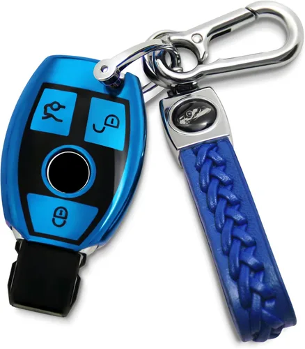 Miniatura 24 de Creativity Funda para llave de Mercedes Benz. Hermosa funda de TPU compatible con CLS CLK AMG ML C CL E S SL SLK G GLC GLE GLS M R Smart Remote Key