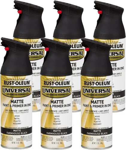 Miniatura 150 de Rust-Oleum 245197 Pintura en aerosol universal para todas las superficies, 12 onzas, negro satinado