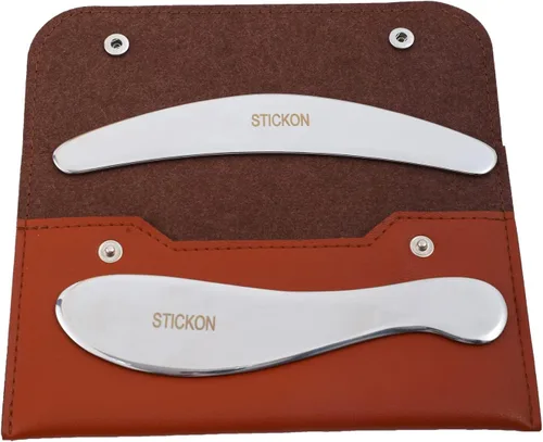 Miniatura 7 de STICKON Juego de herramientas de raspador muscular Gua Sha de acero inoxidable 2 en 1, herramientas IASTM, herramienta de masaje de tejidos blandos