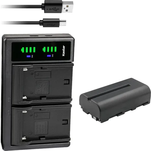 Miniatura 10 de Kastar Paquete de 2 baterías NP-F550/NP-F570 y cargador USB LTD2 compatible con Godox GM55 5.5 pulgadas 4K HDMI pantalla táctil en cámara, LEDP-120C