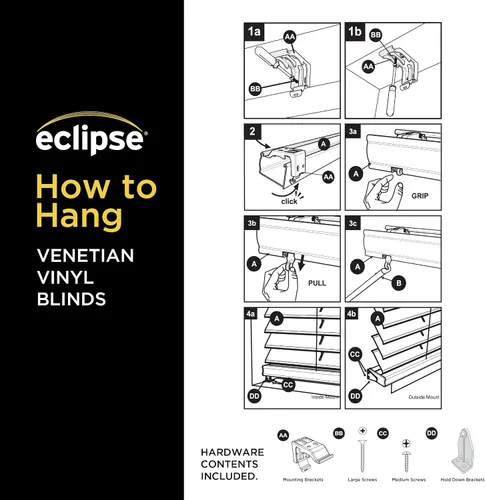 Miniatura 9 de Eclipse Persianas de Vinilo Premium de 2 Pulgadas para Filtrado de Luz y Privacidad, Persianas Duraderas para Oscurecer Habitaciones para el Hogar u
