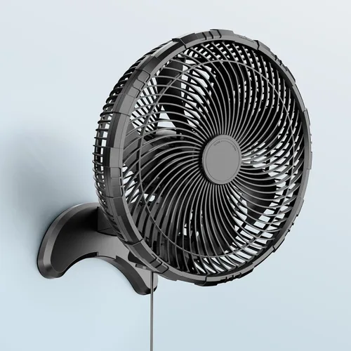 Koonie - Ventilador de pared de 12 pulgadas, ventilador de pared silencioso con temporizador, control remoto con cable de 9.8 pies, oscilación de