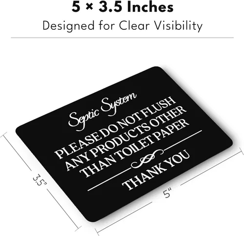 Miniatura 4 de Señal de inodoro con texto en inglés «Do Not Flush System» (acrílico negro de 5 x 3.5 pulgadas) – Letrero de «Do Not Flush Anything Except Toilet