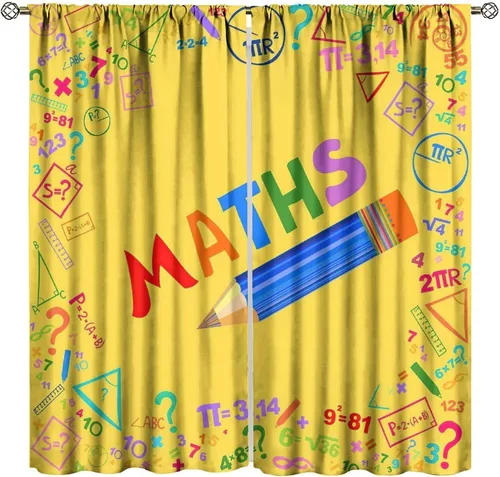 Miniatura 25 de Cortinas opacas para ventanas de ciencia para niños, lupa de libro de laboratorio de ciencia, lupa, frascos moleculares, cortinas impresas