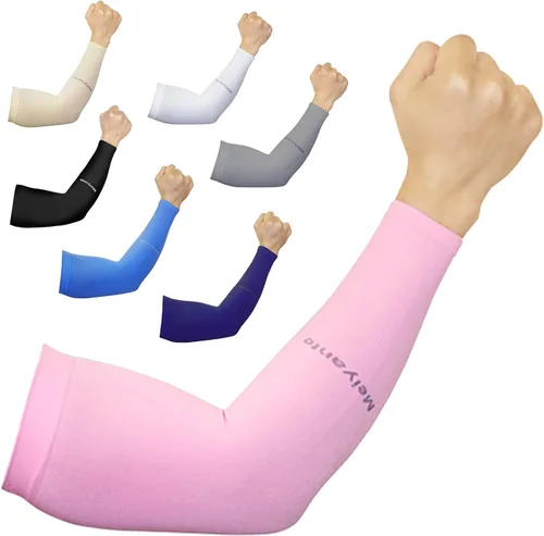 Arm Sleeves for Men Women, 1 Pair UPF 50+ UV Sun Protection Cooling Sleeves, Tattoo Cover for Driving Work Sports Muñeca rosa