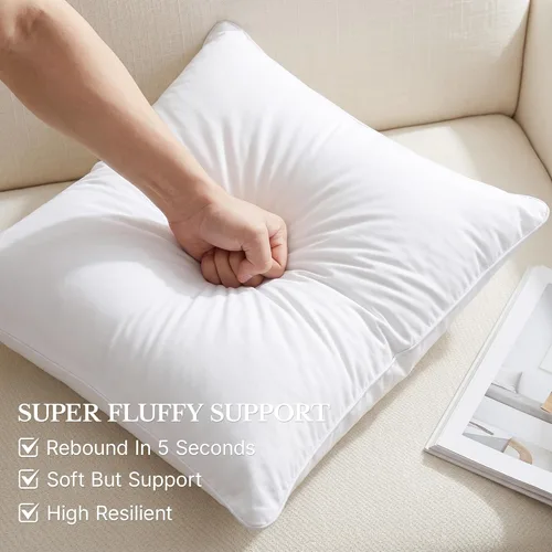 Miniatura 3 de Leeden - Juego de 2 rellenos de almohada de 30 x 50 cm, insertos de cojín con funda de 100% algodón, insertos rectangulares decorativos para sofá