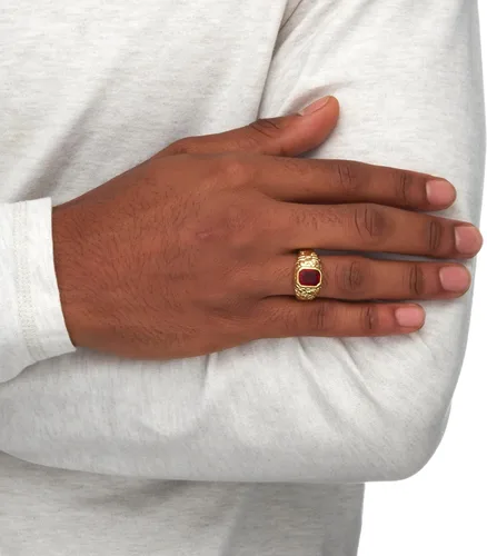 Miniatura 4 de PalmBeach - Anillo para hombre, chapado en oro amarillo, talla 8 a 16