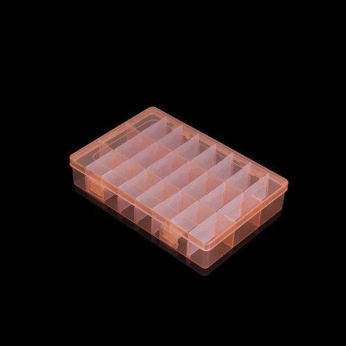 Miniatura 7 de Cajas de almacenamiento ajustables de plástico para joyas, 24 rejillas, caja de almacenamiento, cuentas de exhibición de joyas, aretes organizador