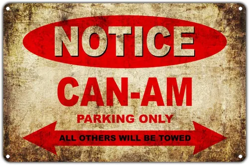 CAN-AM Motorcycles Bikes Only All Others Will Be Towed, letrero de estacionamiento vintage, retro, decoración de metal, tienda de arte, barra de