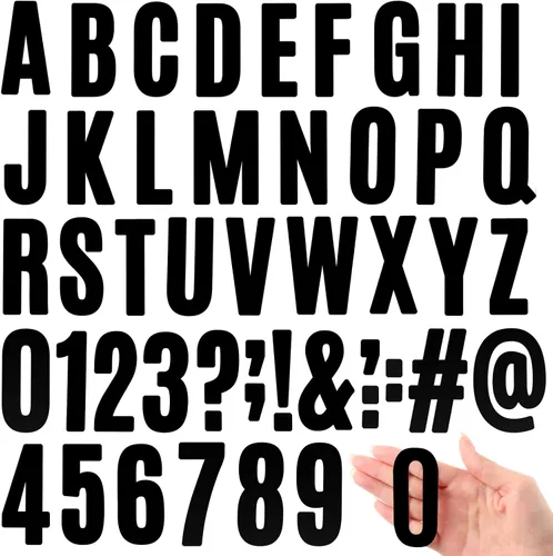 Miniatura 11 de Qilery 32 hojas de 0.5 pulgada de calcomanías de letras y números autoadhesivas, letras de vinilo alfabéticas de gran fuente, etiquetas de números