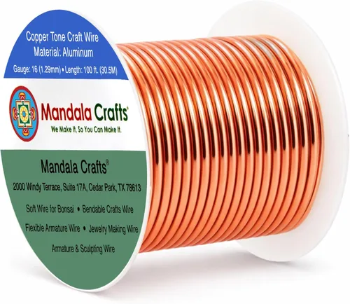 Miniatura 215 de Mandala Crafts - Alambre de aluminio anodizado de 8 calibre para hacer joyas - 9.75 m de alambre flexible negro colorido - Flexible para bonsái
