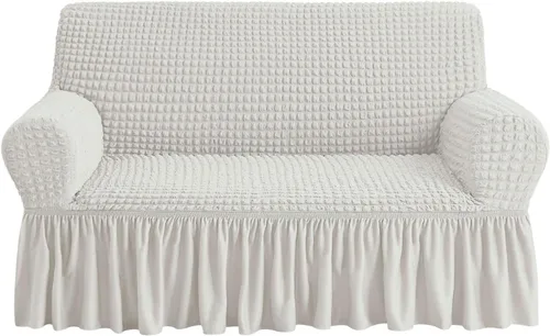 Miniatura 53 de NICEEC Funda de sofá biplaza beige de 1 pieza, funda de sofá de fácil ajuste, universal, de alta elasticidad, duradero, protector de muebles
