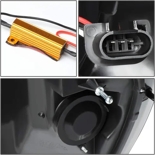 Miniatura 5 de DNA MOTORING HL-HPL-RM06-G-CH-AM LED U-Bar DRL Faros de señal de giro perseguidores compatibles con Dodge Ram 1500 06-08/Dodge Ram 2500 3500 06-09