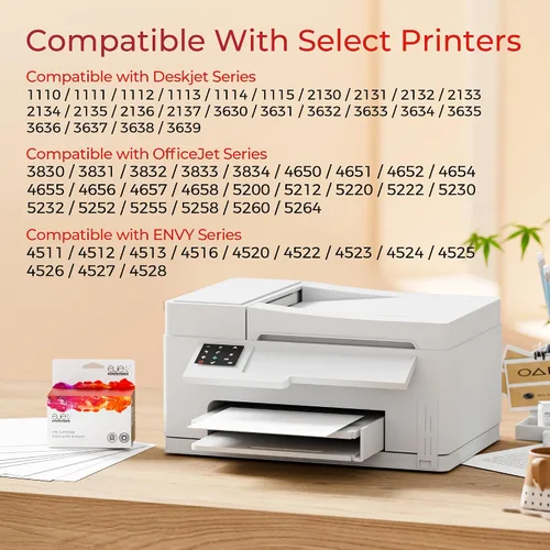Miniatura 2 de ejet Cartucho de tinta negro 63XL de repuesto para HP Ink 63 para HP 63 Cartucho de tinta negro funciona con Officejet 3830 4650 4652 4655 5200 5252