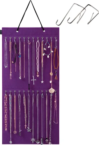 Miniatura 9 de Organizador de joyas colgante con 24 ganchos para colgar en la pared