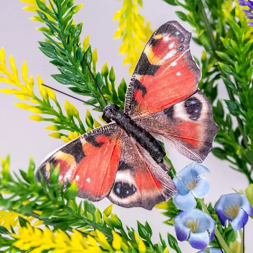 Miniatura 4 de Juego de Adornos Artificiales de Plumas en 3D Mariposa para Fiesta, Juego de 12 Adornos de Color para Árbol de Navidad(C)