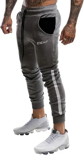 Wangdo - Pantalones de gimnasio delgados para hombre, pantalones deportivos de entrenamiento cónicos, pantalones deportivos casuales para correr