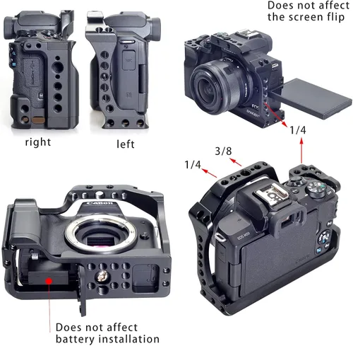 Miniatura 3 de Hersmay Jaula para Canon M5 M50 II con mango superior, jaula de cámara para cámara Canon EOS M50 Mark II/M50/M5, Vlogging Video Shooting Cine Rig
