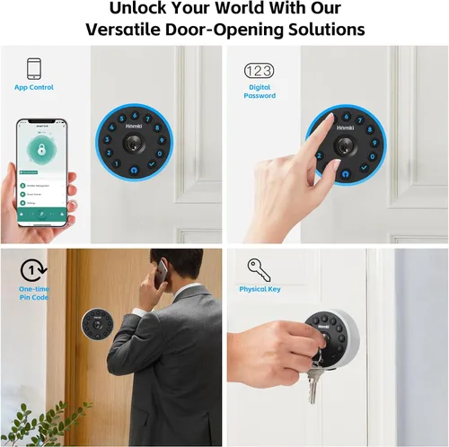 Miniatura 2 de Cerradura de puerta de entrada sin llave con teclado, cerraduras de puerta inteligentes para puerta delantera, cerraduras eléctricas para puerta