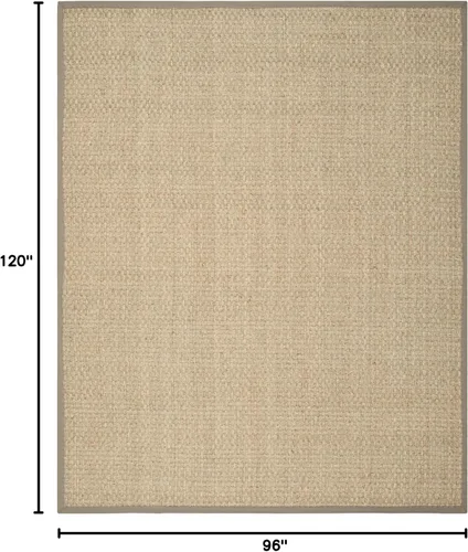 Miniatura 2 de SAFAVIEH Alfombra de área de 8x10 - Colección de fibra natural - Grande - Natural y gris, hierba marina, patrón de tejido de canasta (NF114P)