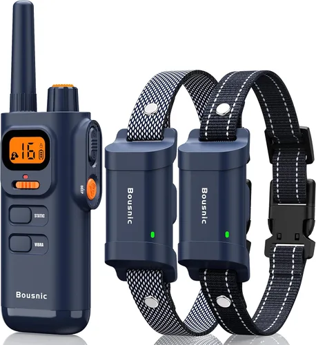 Miniatura 9 de Collar de Entrenamiento para Perros Bousnic con Control Remoto - Collares de Descarga para Perros Impermeables de 4000ft para 2 Perros, para Perros