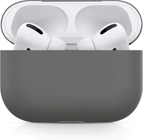 Funda para Airpods Pro, funda de protección para AirPods Pro, sin llavero, funda de silicona ultra fina y suave compatible con Airpods Pro (gris)