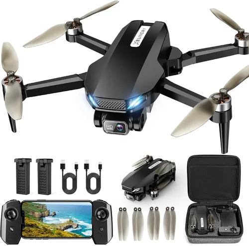 Drone GPS con cámara para adultos, 2K HD FPV Drone con retorno automático, sígueme, vuelo circular, vuelo de punto de referencia, vuelo estable,