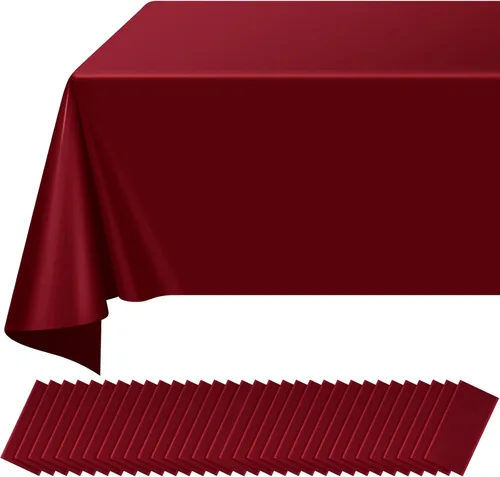 Miniatura 26 de Paquete de 12 manteles redondos de plástico rojo y blanco a cuadros desechables de alta calidad para fiestas, manteles redondos de fiesta
