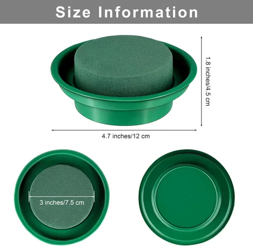 Miniatura 2 de Hahood Paquete de 8 rondas de espuma floral verde en cuencos, kit de arreglo floral para flores frescas y artificiales, 4.7 pulgadas de diámetro