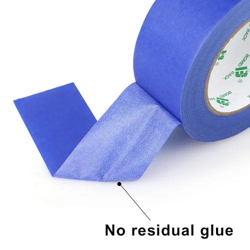 Miniatura 7 de BOMEI PACK Paquete de 4 cintas azules para pintores, 2 x 30 yardas, cinta adhesiva de pintura de primera calidad, cinta de papel de liberación