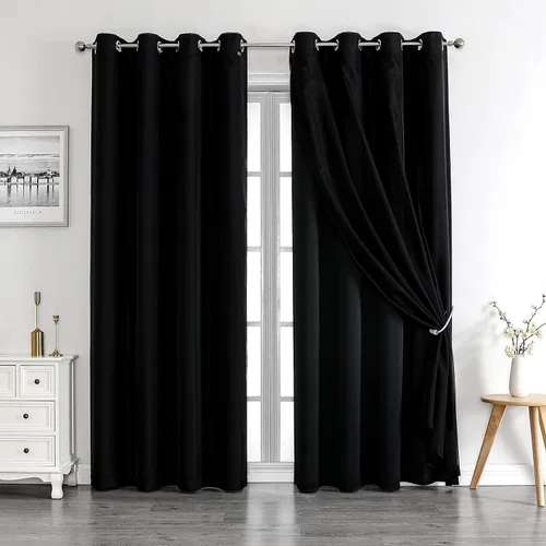Miniatura 10 de Lotusolution Cortinas Opacas Beige para Dormitorio Juego de Cortinas Mix & Match con Aislamiento Térmico Blackout Total para Ventanas y Cortinas