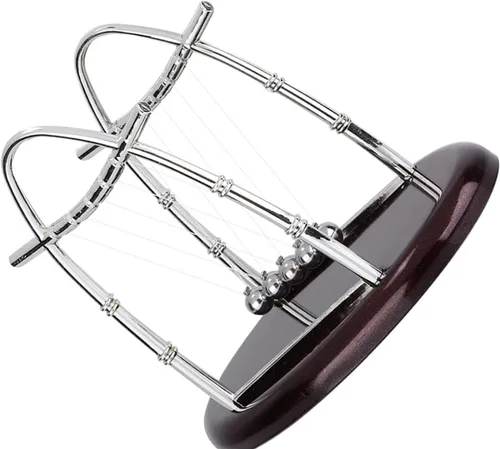 Miniatura 4 de Bolas de equilibrio clásicas Newton Cradle 5 bolas de acero de péndulo Ulum para oficina y educación escolar Newton bolas de cojinete oscilante (S)