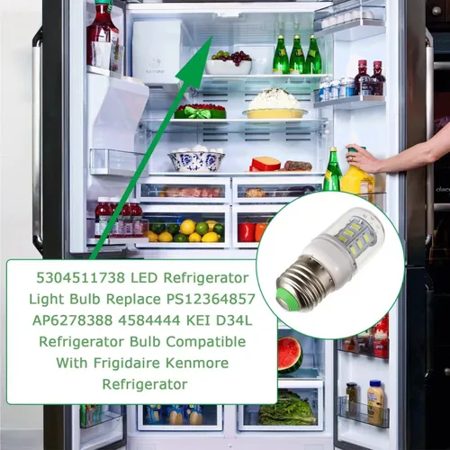 Miniatura 5 de 5304511738 Bombillas para refrigerador de 3.5 W para PS12364857 AP6278388 4584444 KEI D34L (paquete de 2)