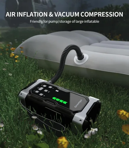 Miniatura 4 de Arrancador de Coche Mejorado de 9000A con Compresor Inflador/Desinflador de Aire, Cargador de Caja de Arranque Portátil 9 en 1 Paquete de Energía